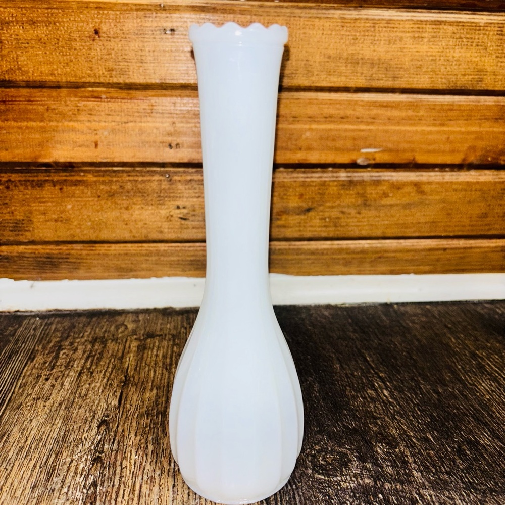 Elegant White Glass Vase